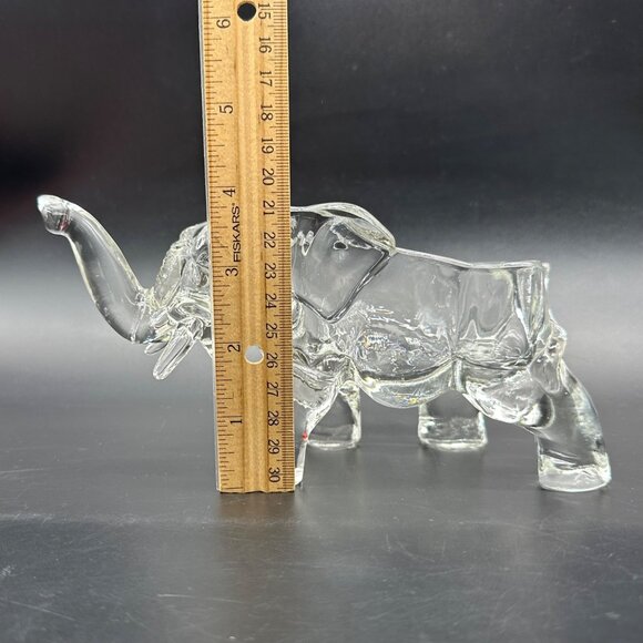 Vintage Clear Glass Elephant Figurine Trinket Dish Jewelry Key Holder Candy - Picture 8 of 9